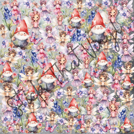 Fairy Garden Pattern Black