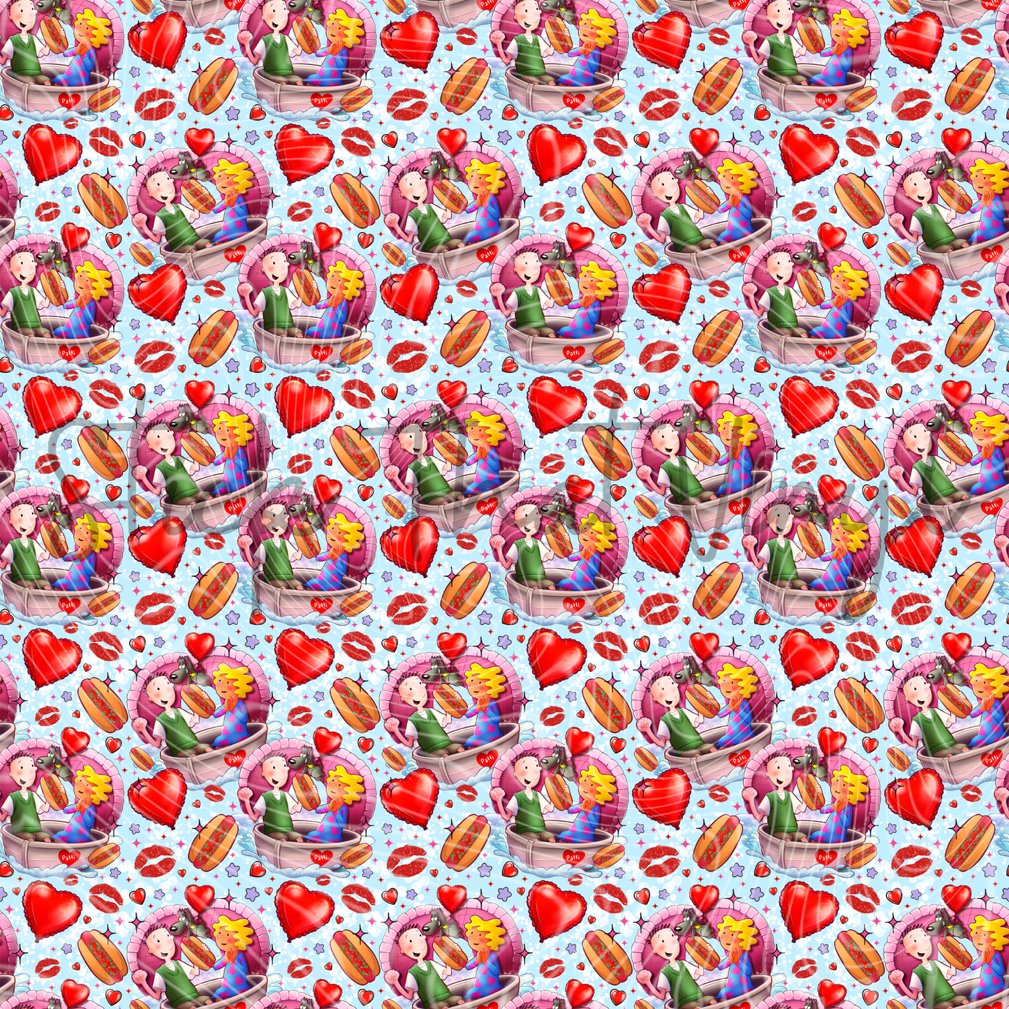 Doug Love Seamless Pattern