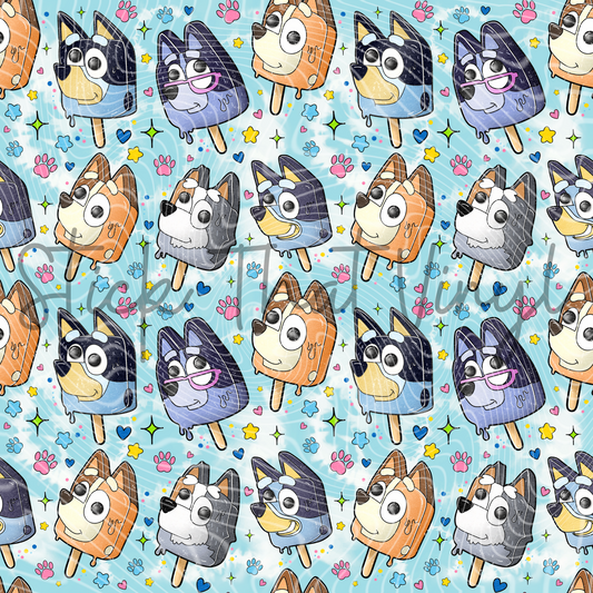 Bluey Popsicle Family Pattern