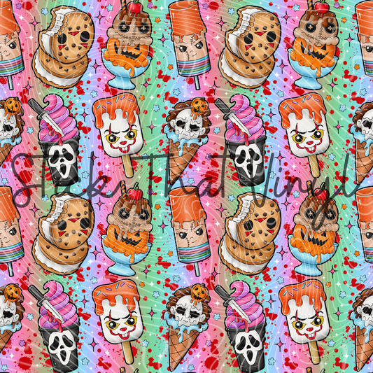 Horror Ice Creams Sublimation Pattern