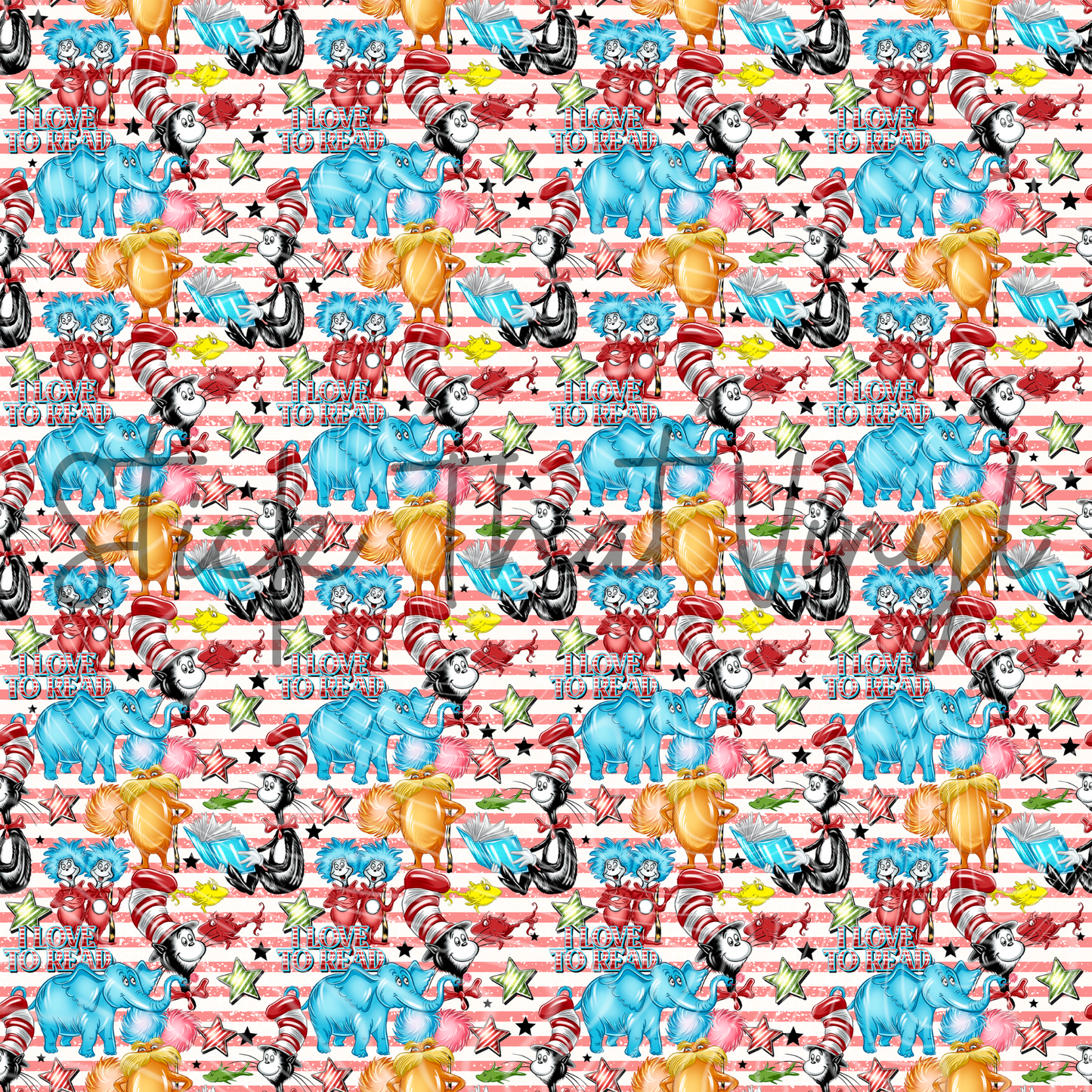 I Love To Read Seamless Pattern