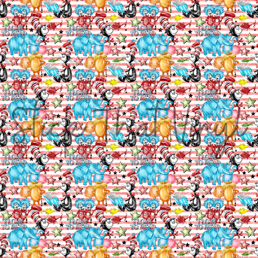 I Love To Read Seamless Pattern