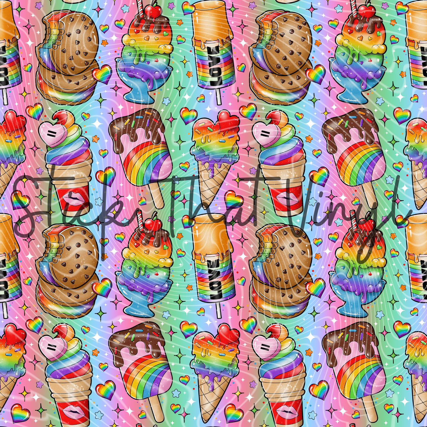 Pride Ice Creams Sublimation Pattern