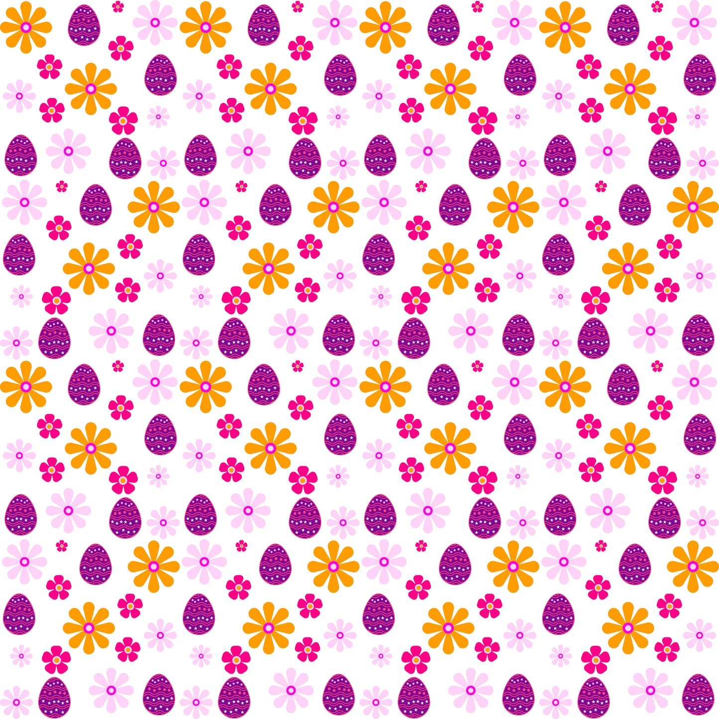 Retro Easter Egg and Flower Patterned Vinyl