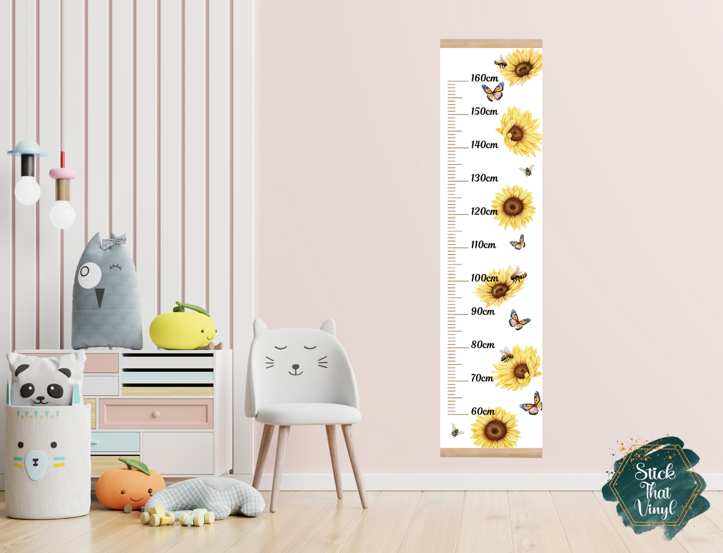 Sunflower and Bees Height Chart