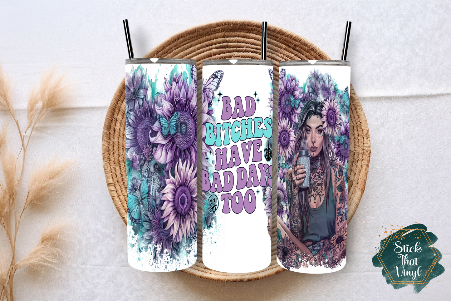 Bad Bitches 20oz Tumbler Sublimation Wrap