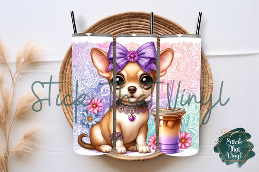 Frappe Chihuahua 20oz Tumbler Sublimation Wrap