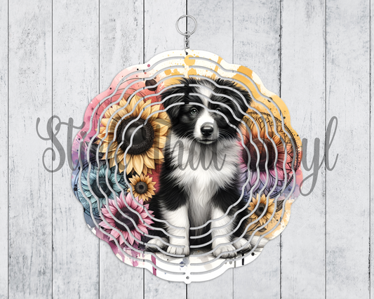 Border Collie Wind Spinner Sublimation Transfer