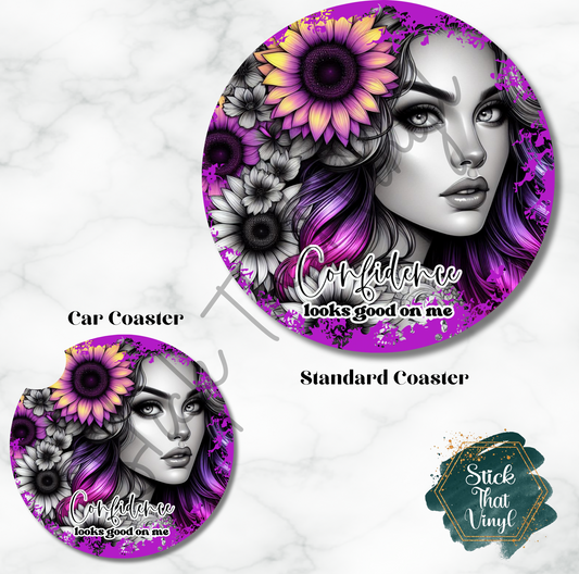 Confidence Girl Coaster Sublimation Transfer