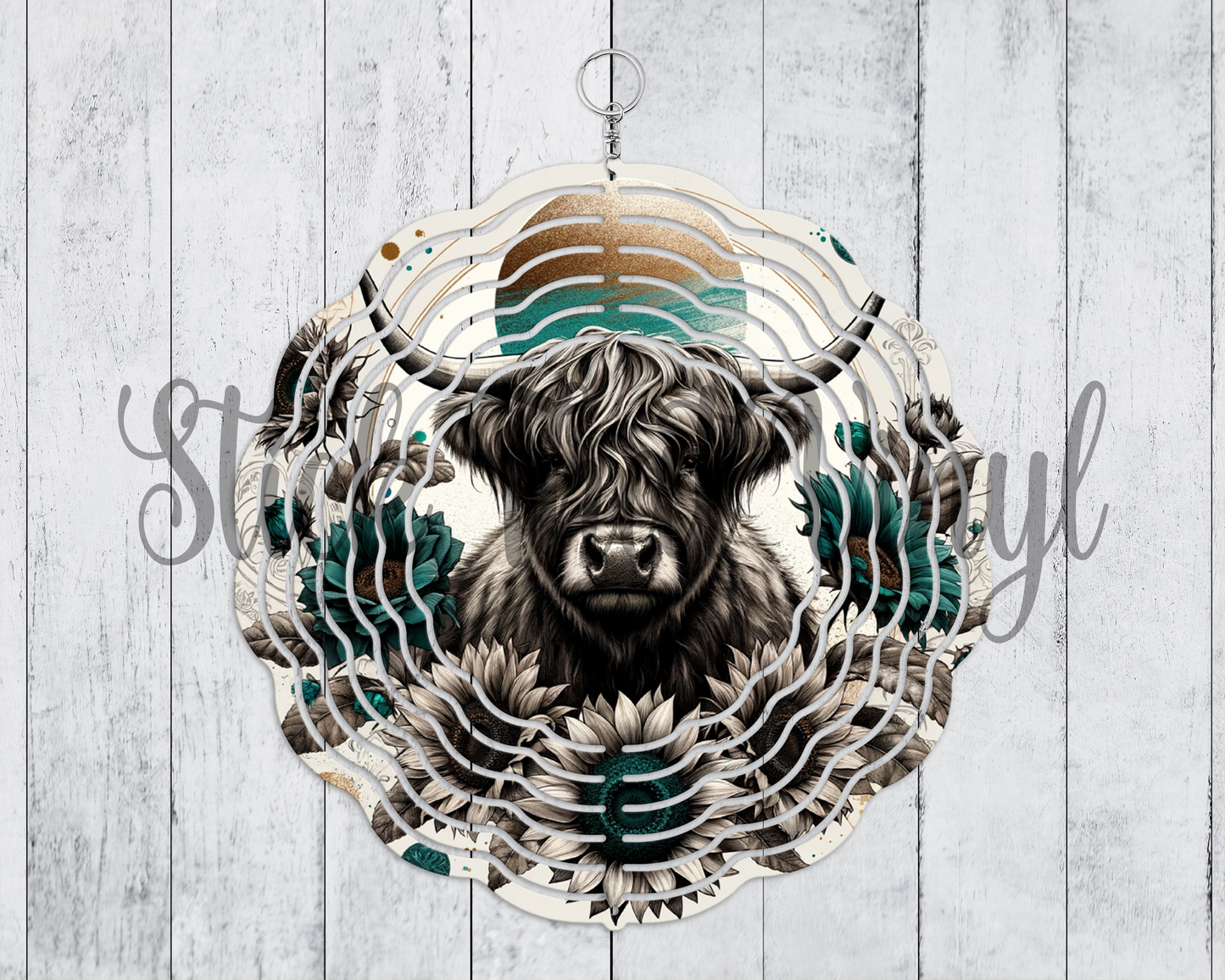 Country Cow Wind Spinner Sublimation Transfer