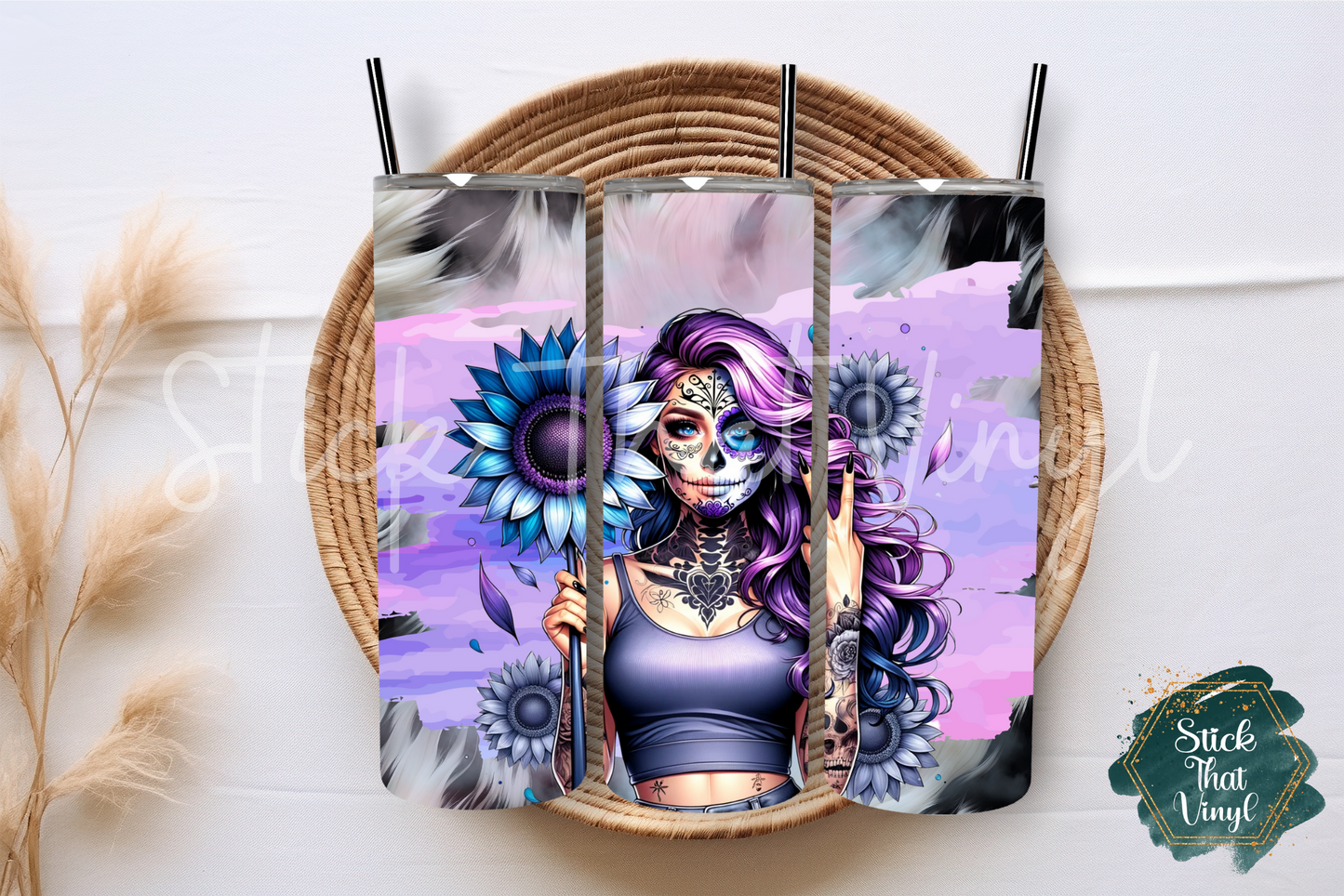 Cowhide DOD Girl Design 2 20oz Tumbler Sublimation Wrap