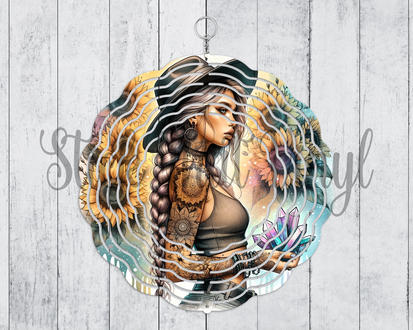 Crystal Girl Wind Spinner Sublimation Transfer