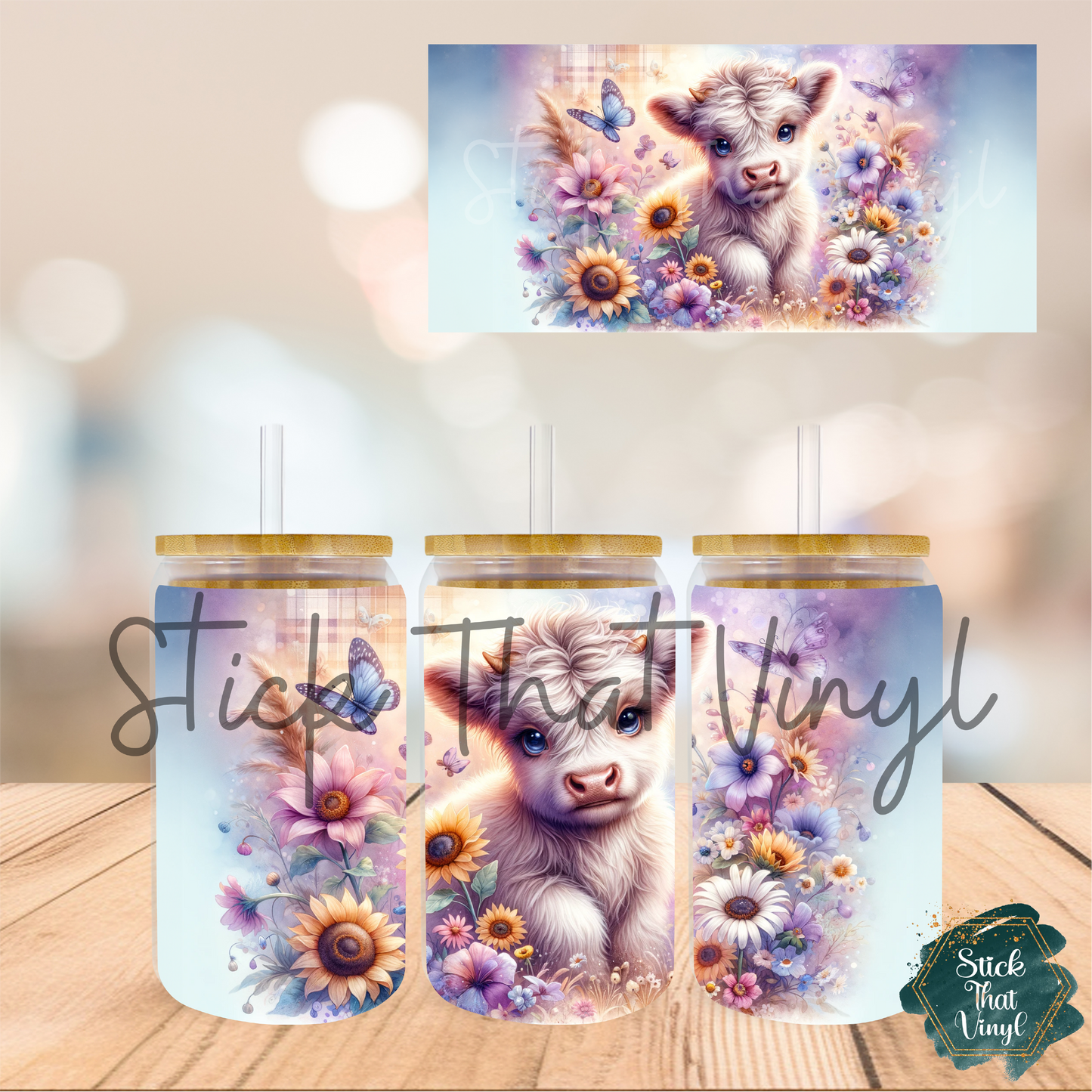 Cutesy Baby Highland 16oz Tumbler Sublimation Wrap