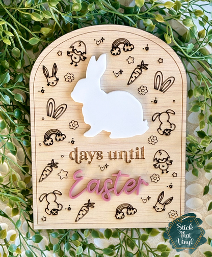 Easter Countdown Wooden Board