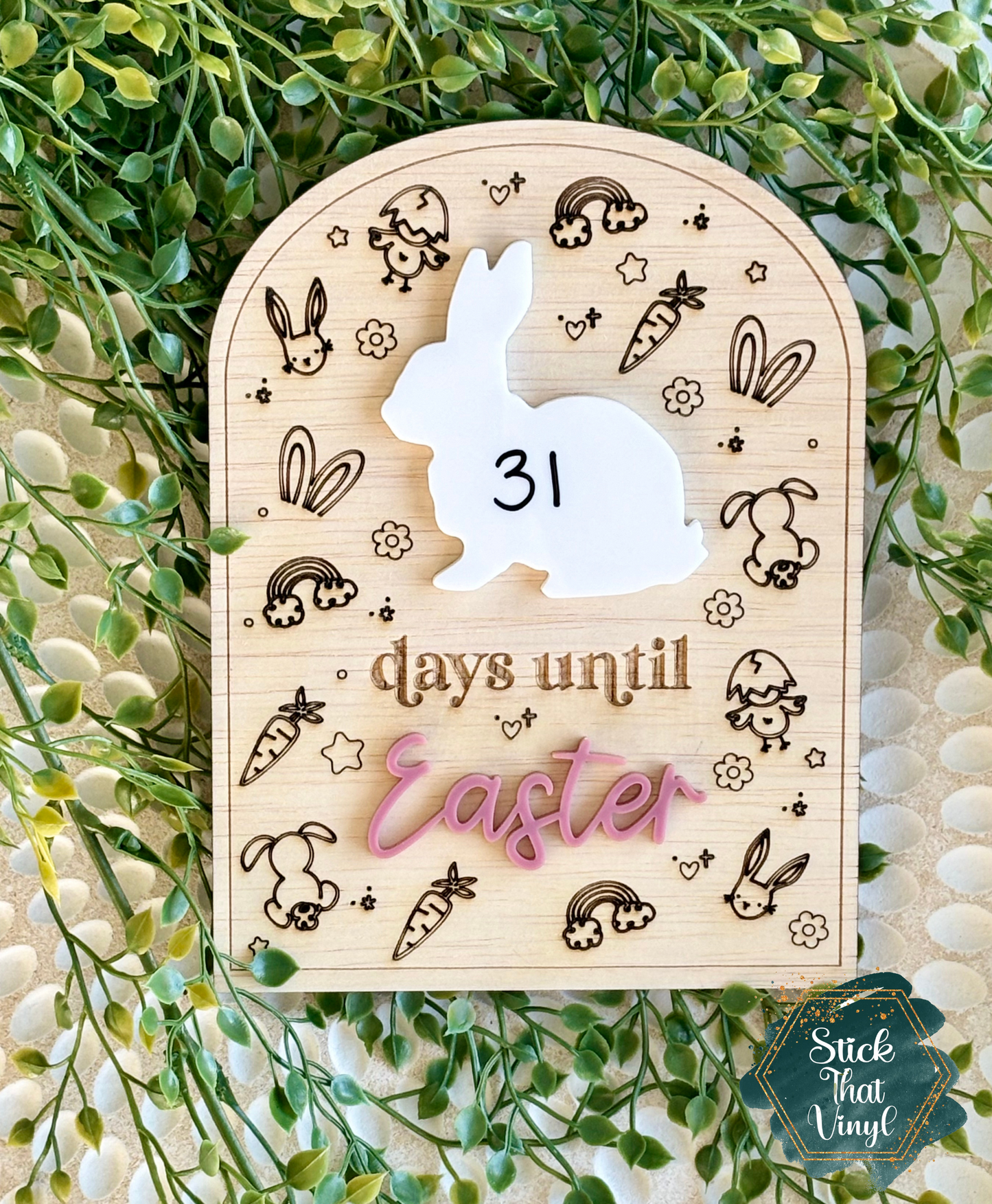 Easter Countdown Wooden Board