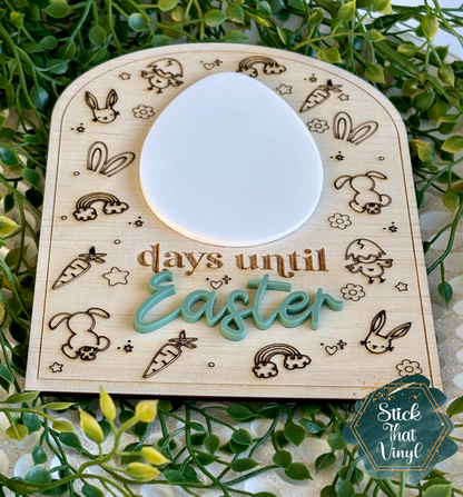 Easter Countdown Wooden Board