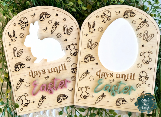 Easter Countdown Wooden Board