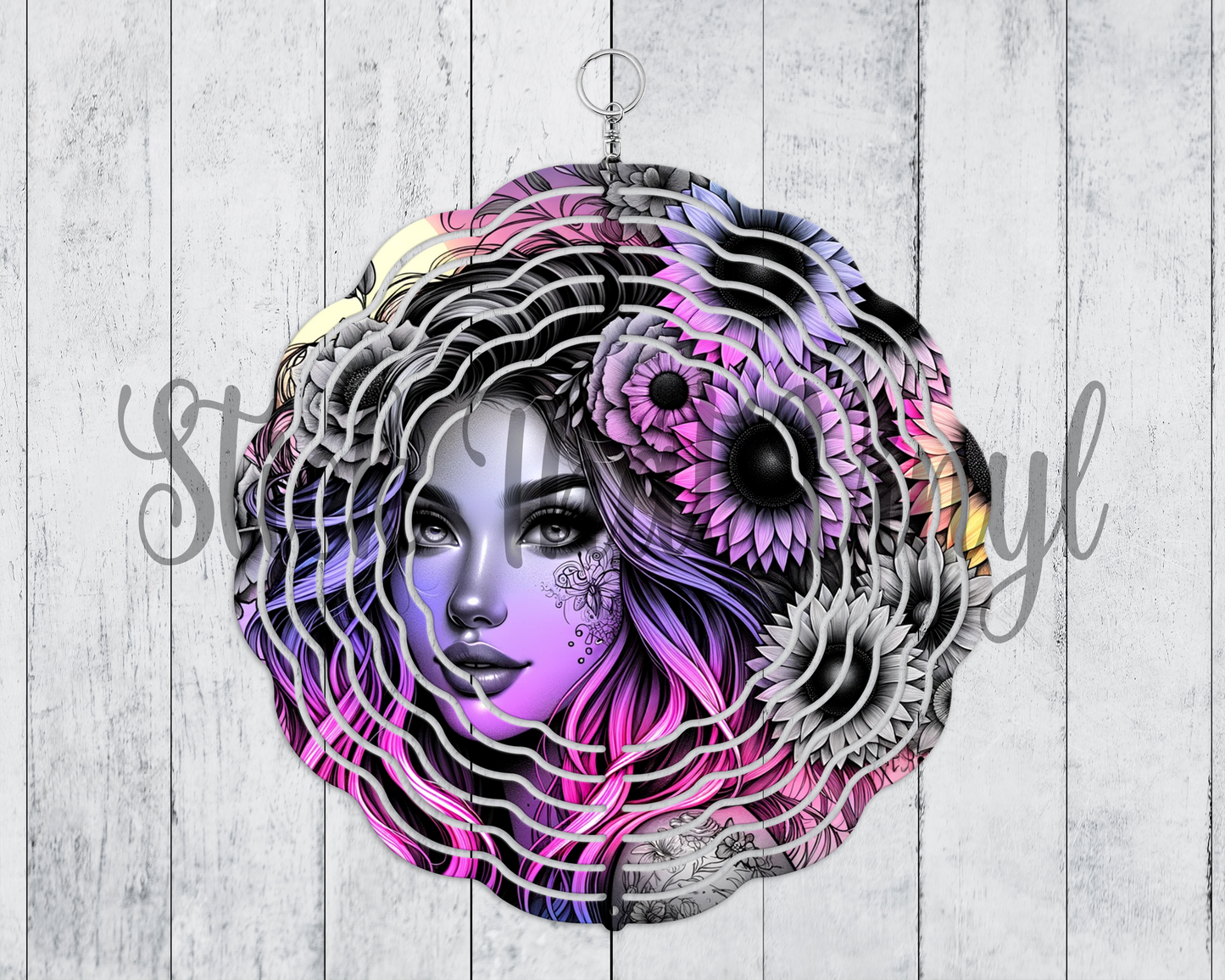 Floral Beauty Design 2 Wind Spinner Sublimation Transfer