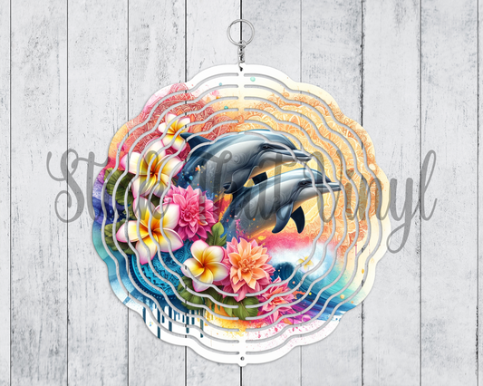 Frangipani Dolphin Wind Spinner Sublimation Transfer