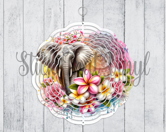 Frangipani Elephants Wind Spinner Sublimation Transfer