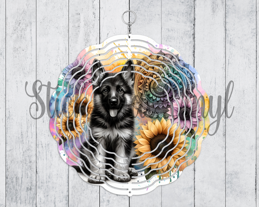 German Shepherd Wind Spinner Sublimation Transfer