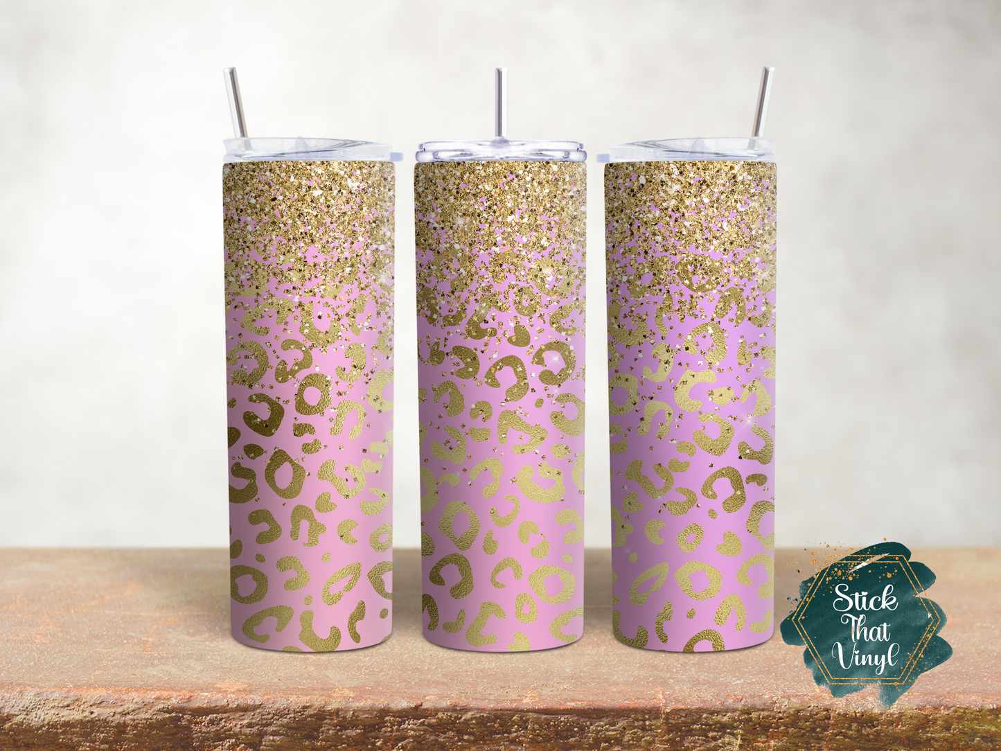 Pink Leopard 20oz Tumbler Wrap