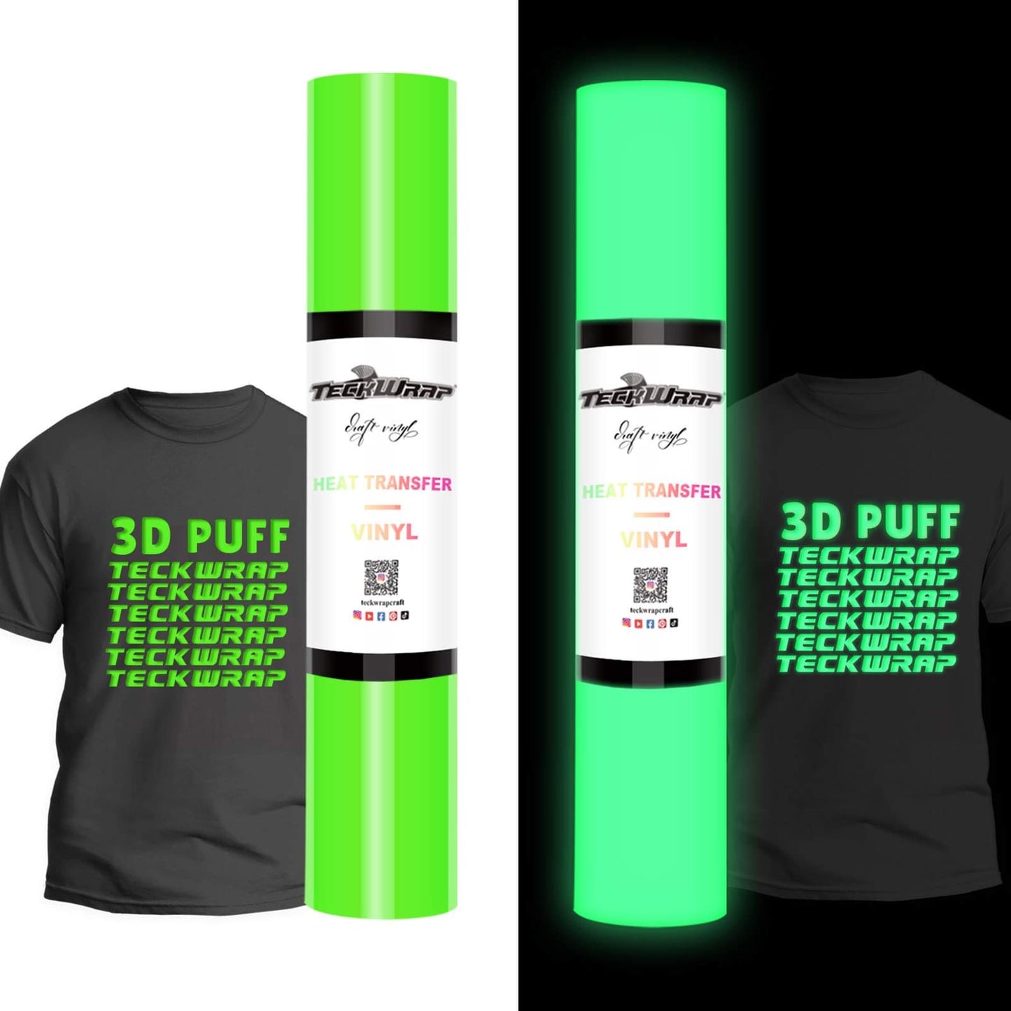 Glow in the Dark Puff Heat Transfer Vinyl Teckwrap