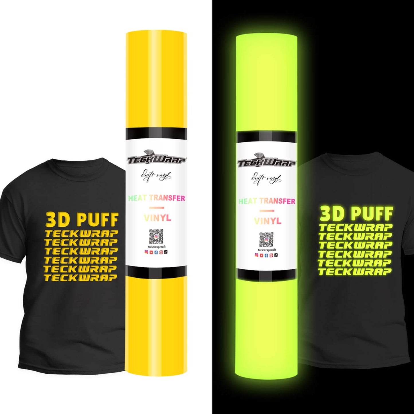 Glow in the Dark Puff Heat Transfer Vinyl Teckwrap