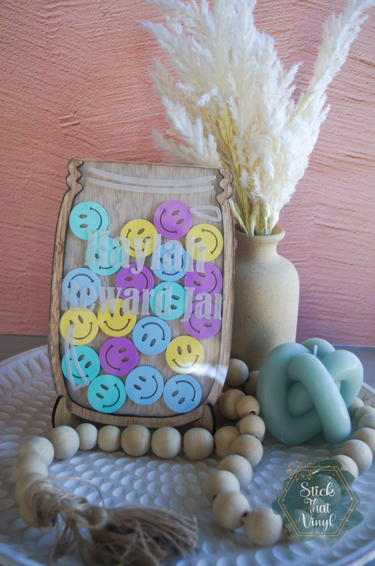 Kids Reward Jar Pastel Smiley Face