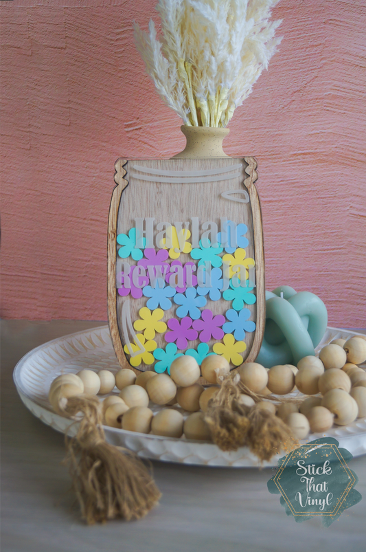 Kids Reward Jar Pastel Flowers