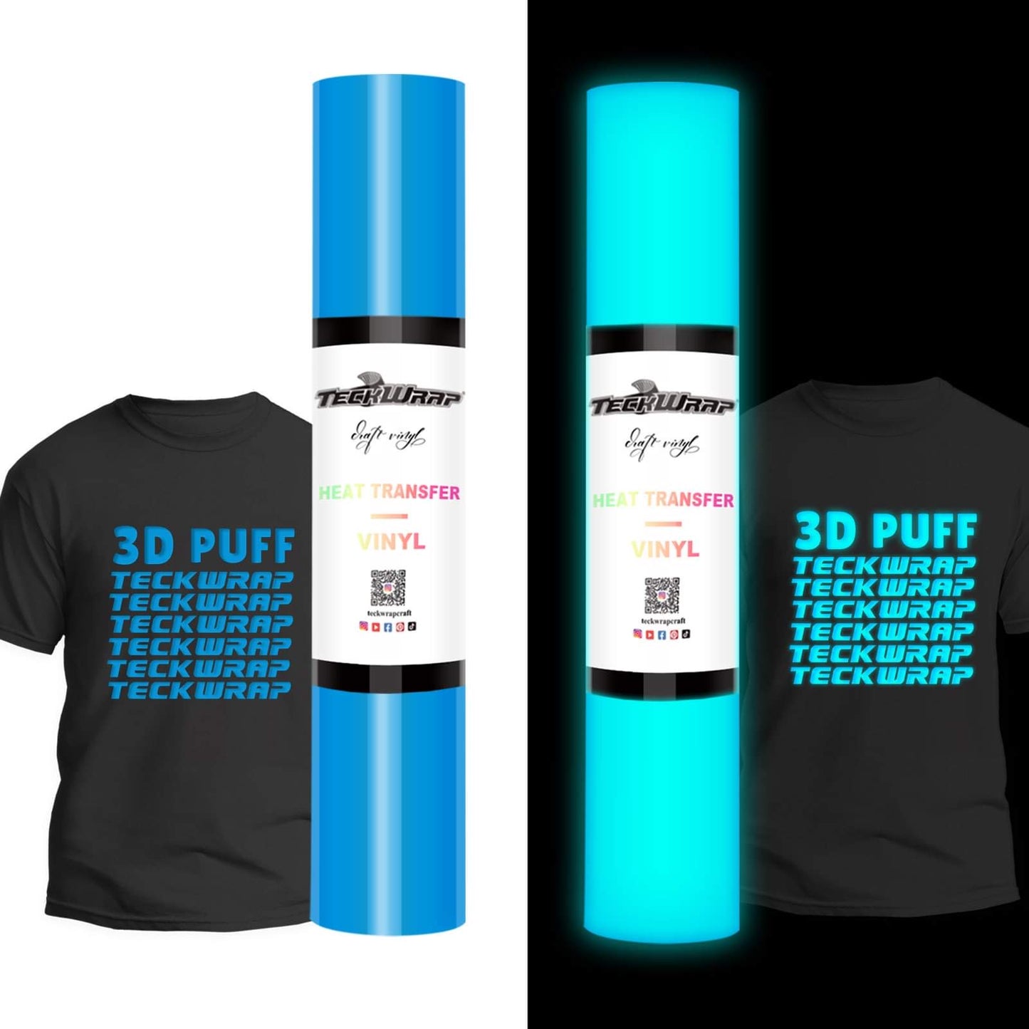 Glow in the Dark Puff Heat Transfer Vinyl Teckwrap