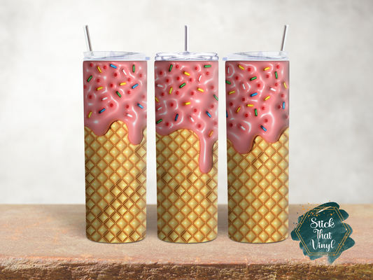 Ice cream Inflated Cone 20oz Tumbler Wrap