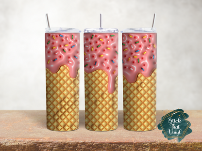 Ice cream Inflated Cone 20oz Tumbler Sublimation Wrap