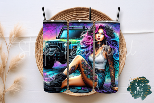 Jeep Girl Design 2 20oz Tumbler Sublimation Wrap