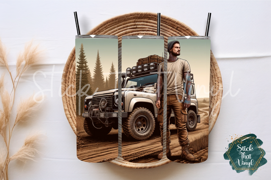 Jeep Guy 20oz Tumbler Sublimation Wrap