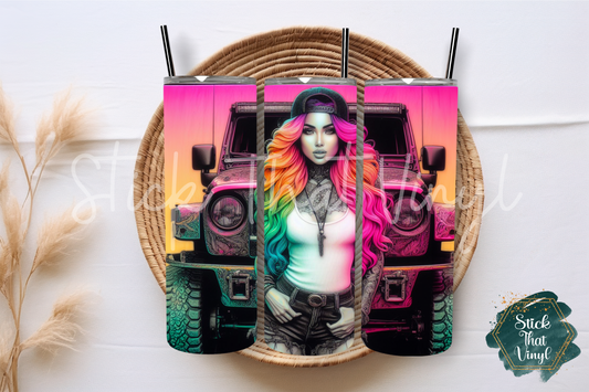 Jeep Girl Design 4 20oz Tumbler Sublimation Wrap