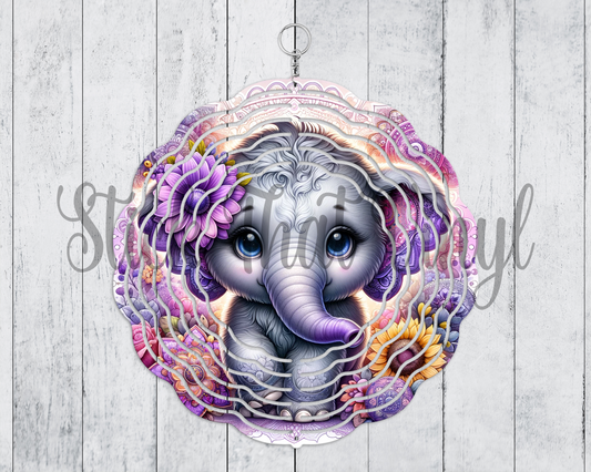 Mandala Elephant Wind Spinner Sublimation Transfer