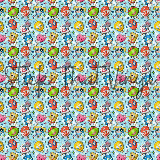 90's Popsicles Sublimation Pattern