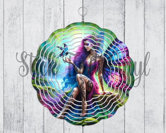 Mythical Fairy Design 4 Wind Spinner Sublimation Transfer