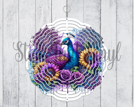 Peacock Wind Spinner Sublimation Transfer