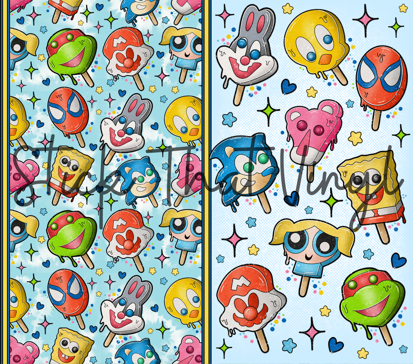 Cartoon Popsicle 20oz Tumbler Sublimation Wrap