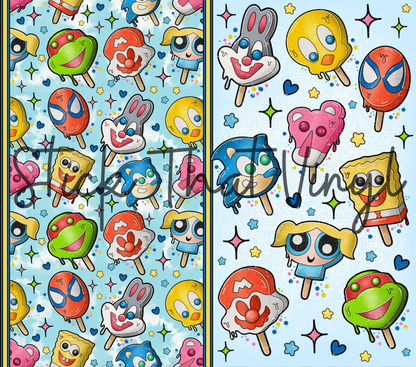 Cartoon Popsicle 20oz Tumbler Sublimation Wrap