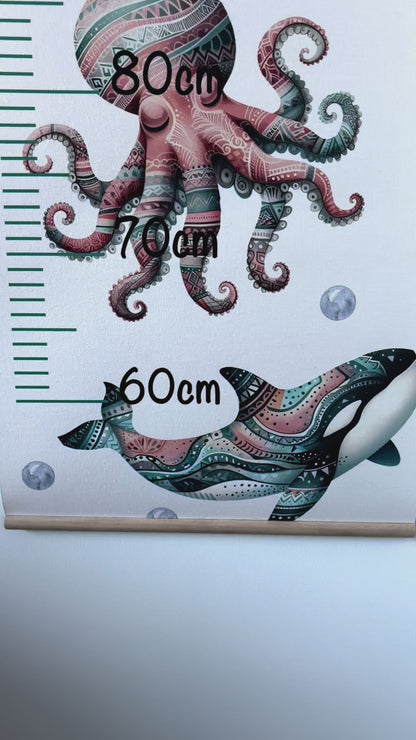 Sea Animals Boho Height Chart