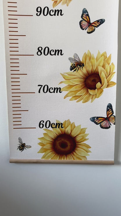 Sunflower and Bees Height Chart