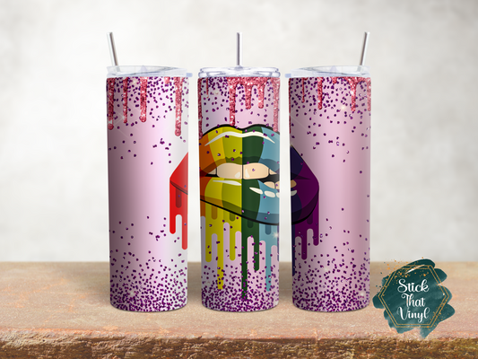 Rainbow Lips 20oz Tumbler Sublimation Wrap