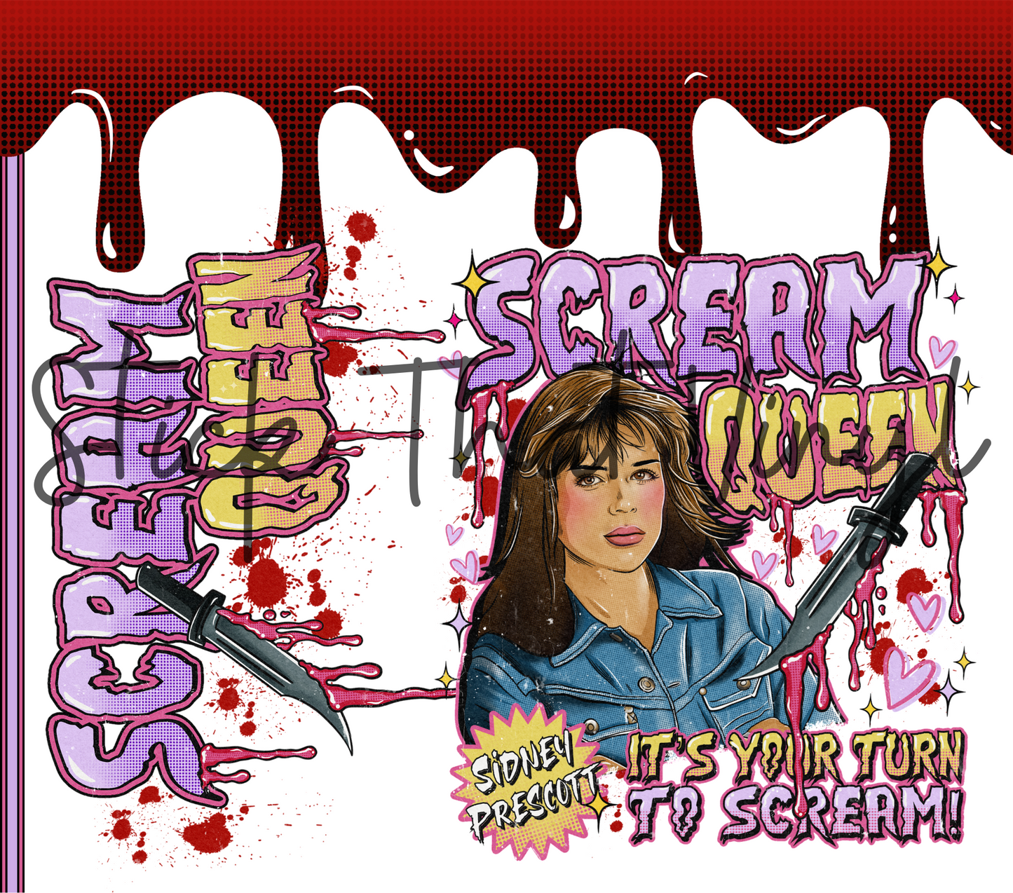 Scream Queen 20oz Tumbler Sublimation Wrap