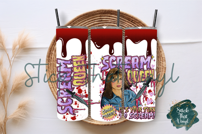 Scream Queen 20oz Tumbler Sublimation Wrap