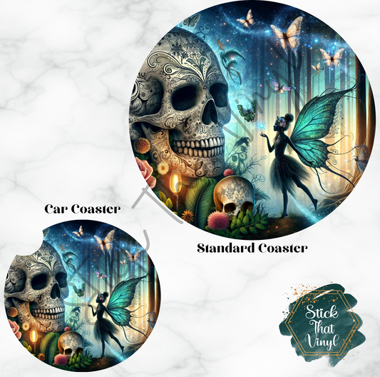 Skulls & Fairy Coaster Sublimation Transfer