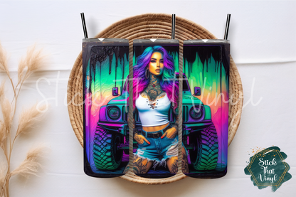 Jeep Girl 20oz Tumbler Sublimation Wrap