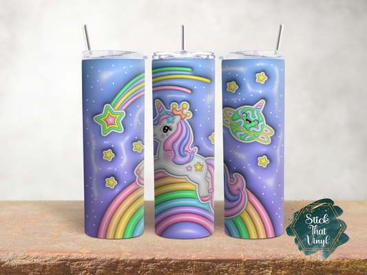 Unicorn Inflated Design 2 20oz Tumbler Sublimation Wrap